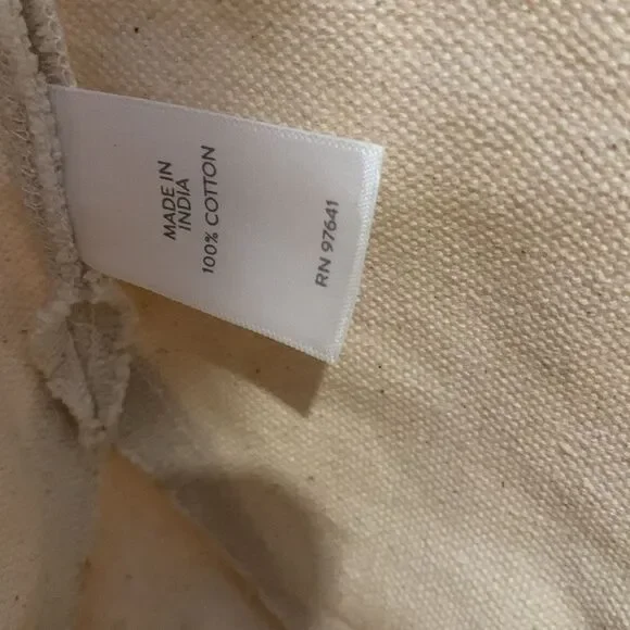 NWT J. Jill Women's Fringe-Trimmed Canvas Tote Bag Natural Cream 100% Cotton - Picture 8 of 8